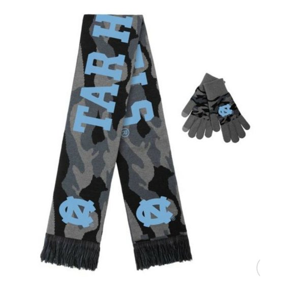 North Carolina Tar Heels Gloves Scarf Set Camo Camouflage Box Set Gift - Picture 1 of 6